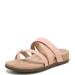 VIONIC Women's Copal ANELLE 8.5 WIDE Strappy Sandal Peach Patent Lizard Shoe